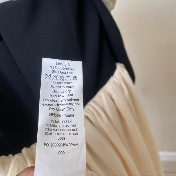 HOUSE OF‎ CB 'Alana' Black & Cream Off Shoulder Dress NWOT size XS - Picture 8 of 13